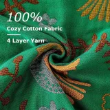 Boho Throw Blanket for Bed - 100% Cotton Ultra Soft Rustic Quilt Summer Blanket - Bird Floral Printed Farmhouse Decor Bed Blankets,90 ×98  All Season Rustic Throw for Sofa Couch Chair
