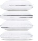 Standard Pillows for Sleeping - Bed Pillows Set of 4 - Luxury Hotel Quality Down Alternative Pillows for Back and Side Sleeper, Soft and Supportive Gusseted Pillow, 20x26