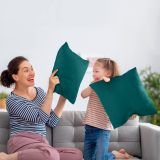 Bedding Throw Pillows Insert (Pack of 2, Dark Teal) - 18 x 18 Inches Bed and Couch Pillows - Indoor Decorative Pillows