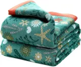 Boho Throw Blanket for Bed - 100% Cotton Ultra Soft Rustic Quilt Summer Blanket - Floral Printed Farmhouse Decor Bed Blankets,80 ×90  All Season Rustic Throw for Sofa Couch Chair