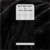 Faux Fur King Size Blanket Black – Fuzzy, Fluffy, and Shaggy Faux Fur, Soft and Thick Sherpa, Cozy Warm Decorative Gift, King Blanket for Bed, 108x90 Inches, 640 GSM