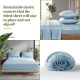 Sheets Set，Rayon Derived from 100% Bamboo_，Cooling & Soft Bed Sheets, Luxury Bedding Sheets & Pillowcases, 16 Inch Deep Pockets (King,Teal Blue)