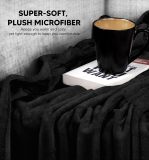 Bedding Fleece Blanket King Size Black 300GSM Luxury Bed Blanket Anti-Static Fuzzy Soft Blanket Microfiber (90x102 Inches)