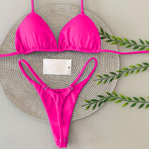 Holiday Style Fashion Pure Color Sexy Sling Bikini