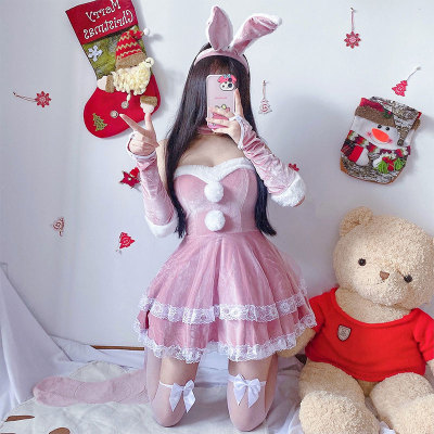 Christmas Double Lace Hem Dress