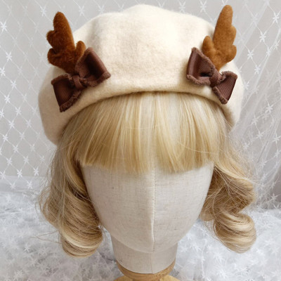 Cute Deer Ears Lolita Beret Warm