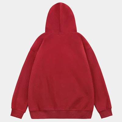 Gothic Ghost Embroidery Loose Pocketed Hoodie