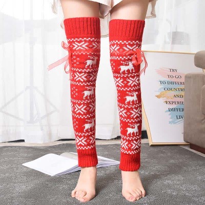 Christmas Reindeer Print Lace Leg Warmer Socks