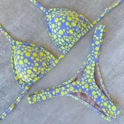 Trendy polka dot print two-piece bikini
