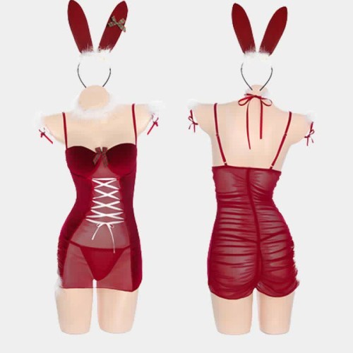 Sexy See Through Lace Up Dress Lingerie