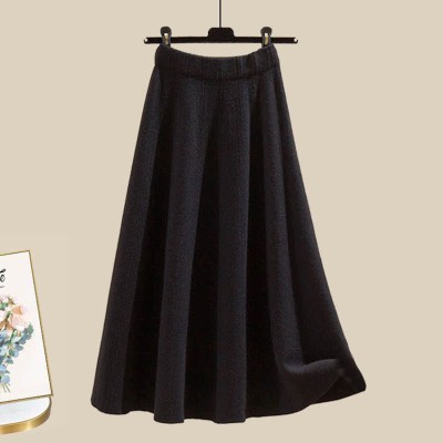 Christmas Colorblock Sweater High Waist Knit Skirt