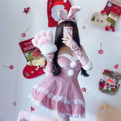 Christmas Double Lace Hem Dress