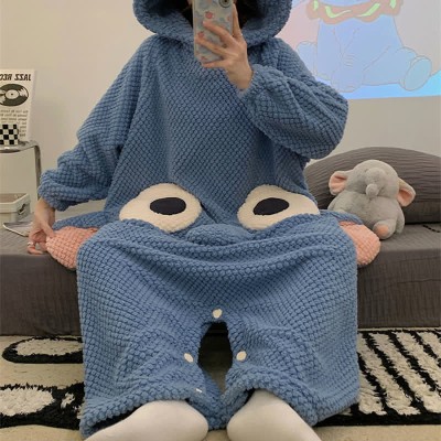 【50% OFF】Funny Cartoon Elephant Plush Hooded Jumpsuit Pajamas