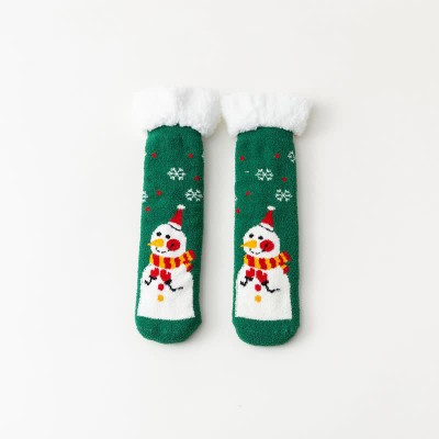 Cute Cartoon Christmas Pattern Print Plush Socks