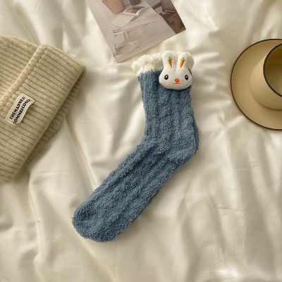 Cute Cartoon Bunny Reindeer 3D Decor Plush Socks Warm