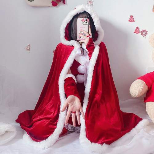 Pure Color Christmas Cosplay Cloak Coat