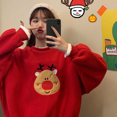 Cartoon Embroidery Fake Two Pieces Sweatshirt