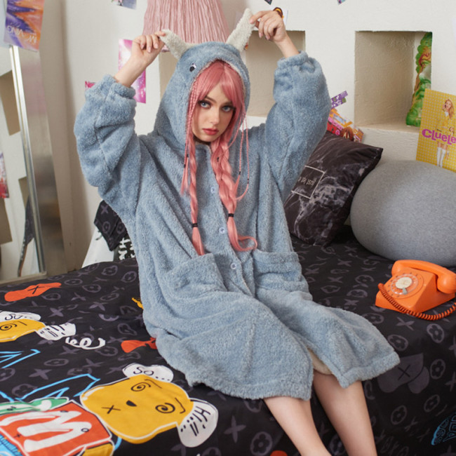 【50% OFF】Cartoon Dinosaur Hooded Pajamas Dress
