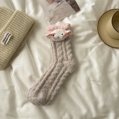 Cute Cartoon Bunny Reindeer 3D Decor Plush Socks Warm
