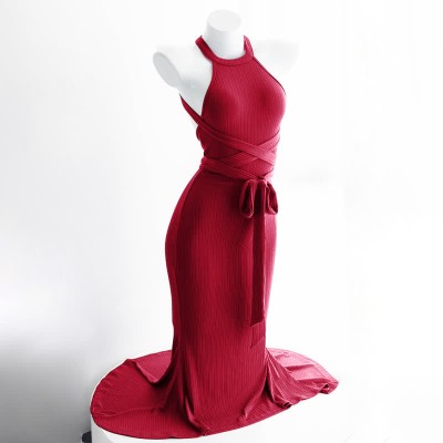 Sexy Halter Backless Lace Up Split Lingeire Dress
