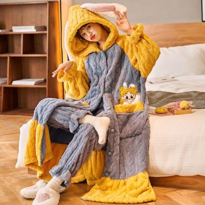 【50% OFF】Lovely Animal Plush Hooded Pajamas Set