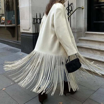 Tassel Woolen Blends Coat