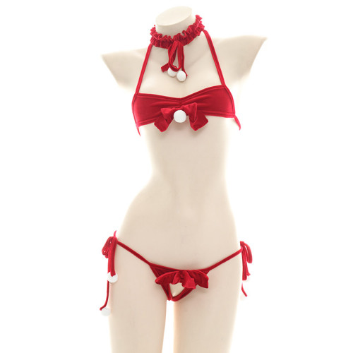 Bow Hairball Bikini Lingerie Suit