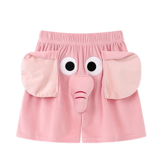 Girlfriend Boyfriend Cartoon Elephant Short Sleeve Pajamas Set