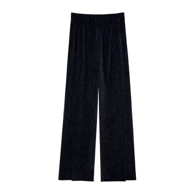 Chic Pure Color Knit Split Casual Pants