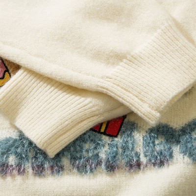 Christmas Tree Letter Print Round Collar Knit Sweater