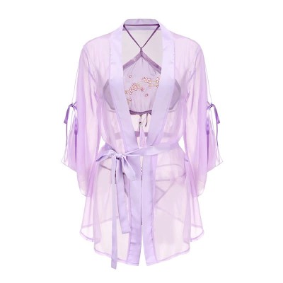 Han Costume Vintage Embroidery Lace Up Tassel Lingerie Set