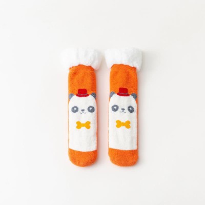 Cute Cartoon Christmas Pattern Print Plush Socks