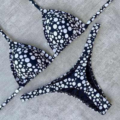Trendy polka dot print two-piece bikini