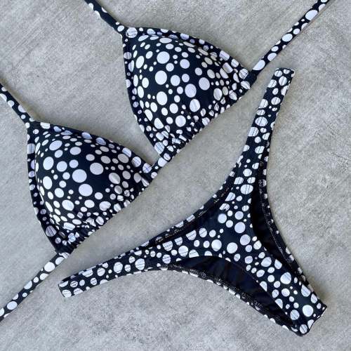 Trendy polka dot print two-piece bikini