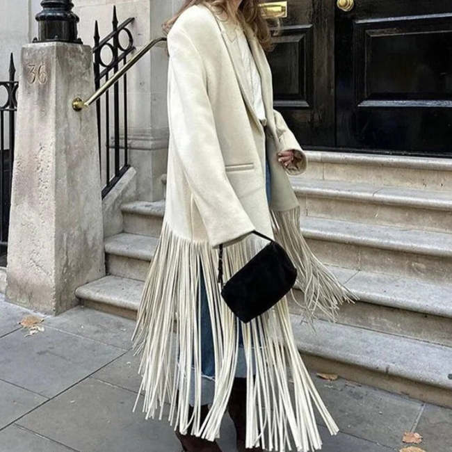 Tassel Woolen Blends Coat