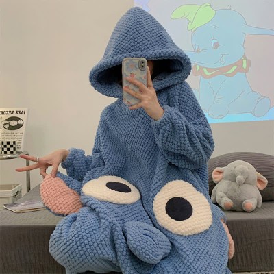 【50% OFF】Funny Cartoon Elephant Plush Hooded Jumpsuit Pajamas