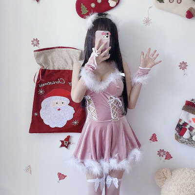 Christmas V-neck Lace Up Dress