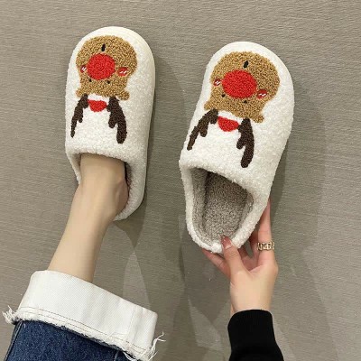 Lovely Christmas Reindeer Plush Slippers