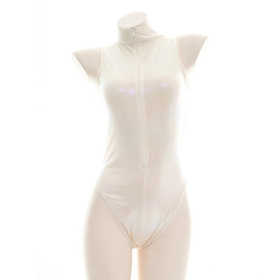 Sexy Reflective Zipper Lingerie Set