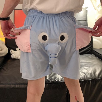 Girlfriend Boyfriend Cartoon Elephant Short Sleeve Pajamas Set