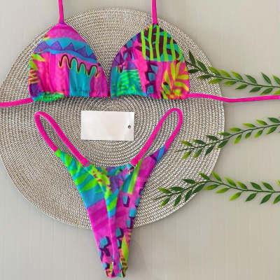 Sexy Contrast Tie Bikini