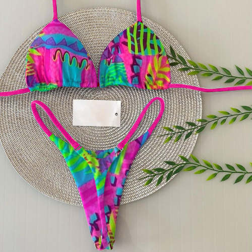 Sexy Contrast Tie Bikini