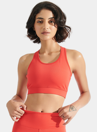 Flo Bike Short & Bra Top Combo Fiery Coral