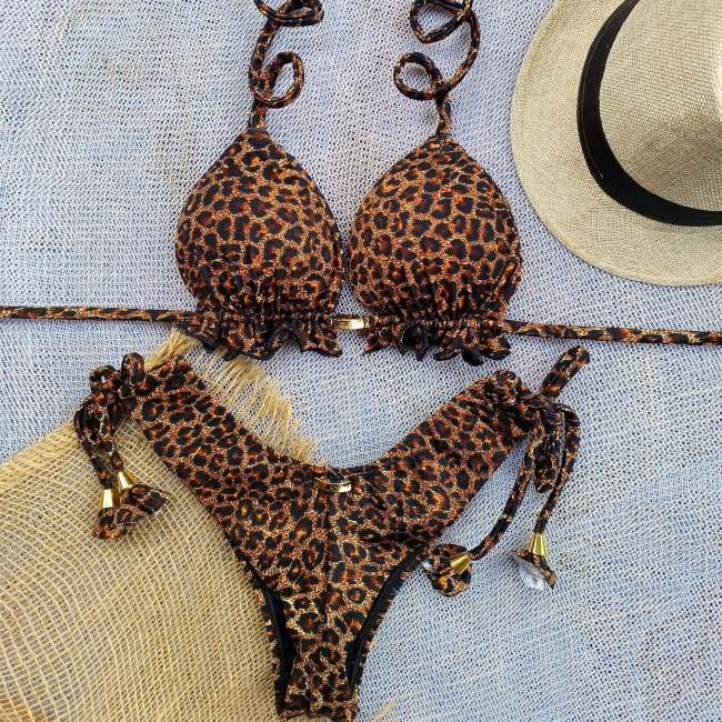 Fashion Sexy Leopard Fringe Bikini
