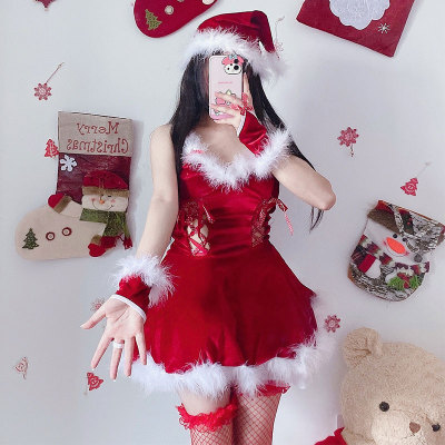 Christmas V-neck Lace Up Dress