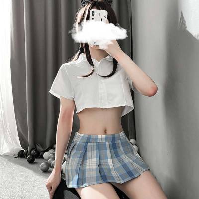 JK Uniform Nightdress Stockings Lingerie Plaid Dress