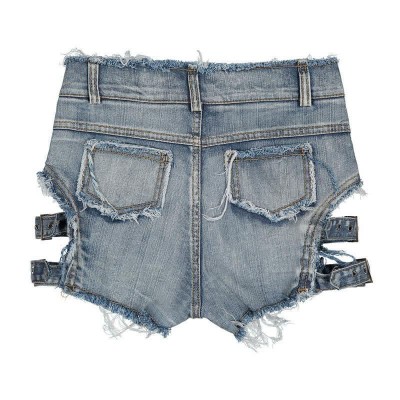 Sexy High Waist Buckle Denim Shorts Lingerie