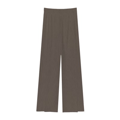 Chic Pure Color Knit Split Casual Pants