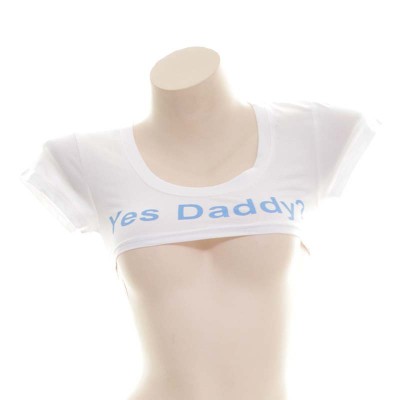 Sexy Letter Print Mini Crop Top Lingerie