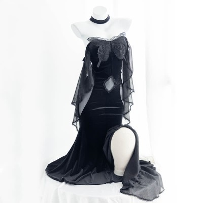 Sexy Off The Shoulder Butterfly Mesh Fishtail Dress